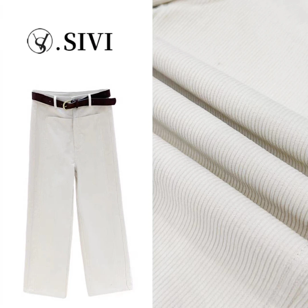 熙薇灯芯绒直筒裤【漫步星球】2024早秋新款时尚百搭休闲裤F6278