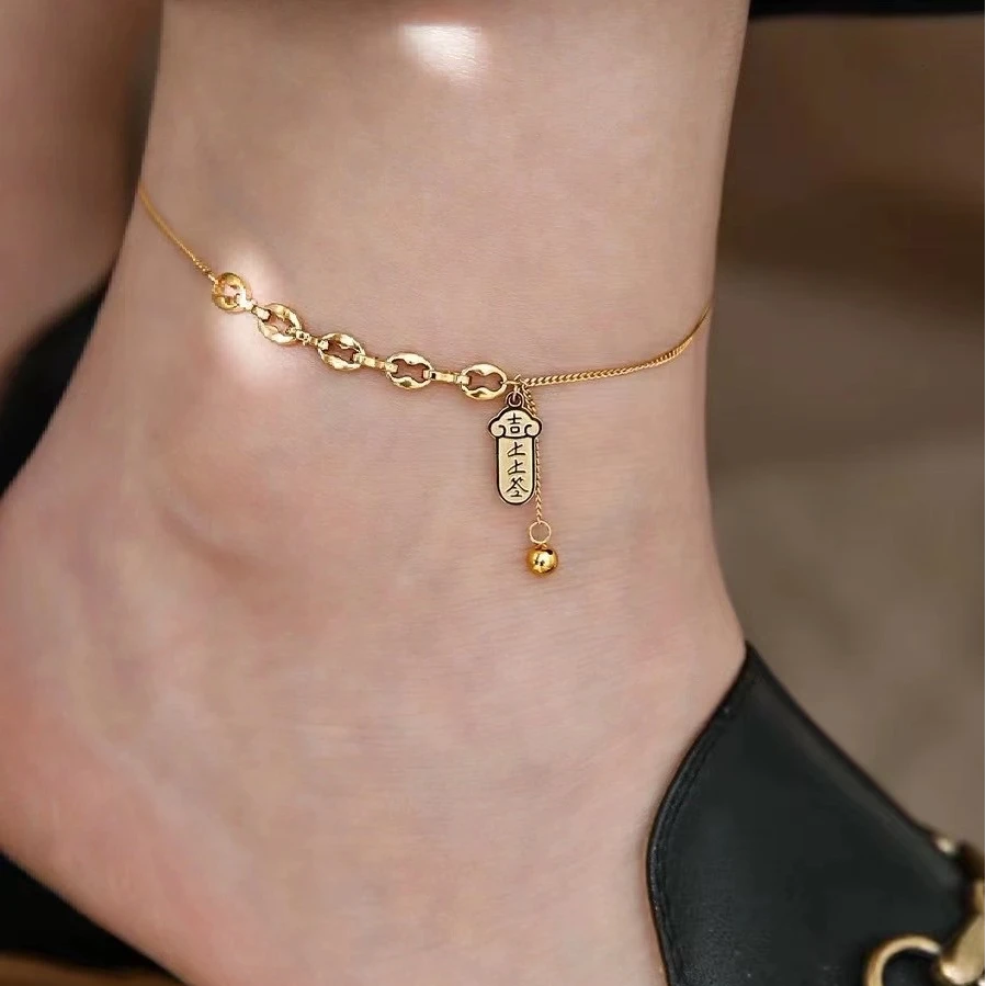 钛钢脚链 上上签脚链女夏季轻奢脚链不掉色