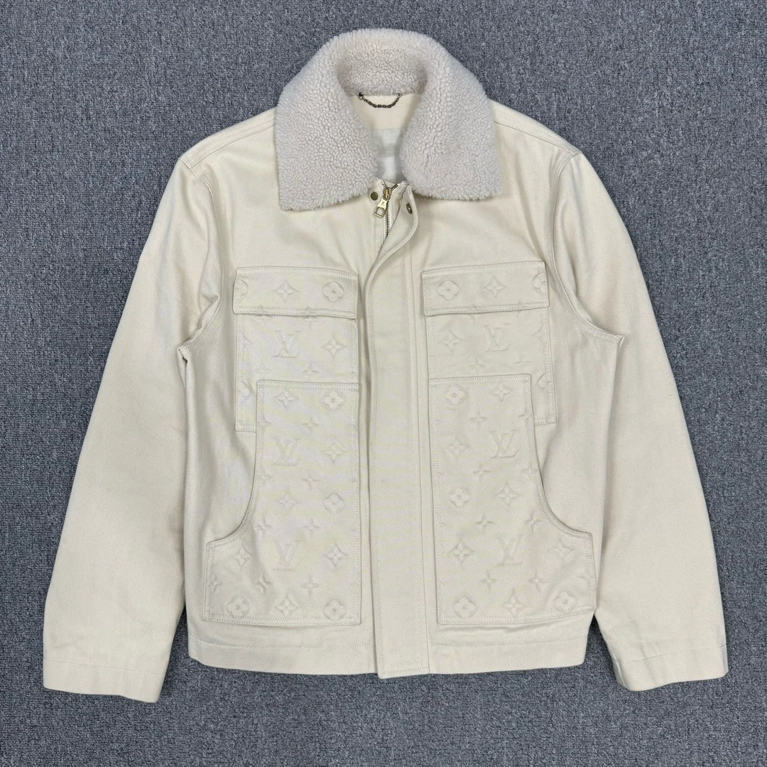 Louis Vuitton LV白色浮雕伐木工装牛仔夹克 50码99新 10171965