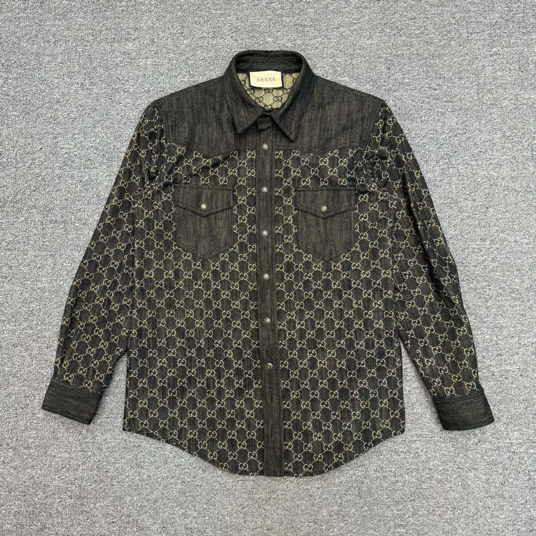 Gucci古驰新款老花满印牛仔夹克外套工价13600 全新带吊牌46码