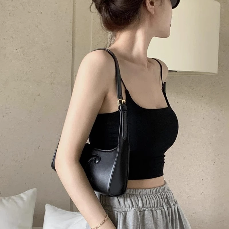 黑色小吊带背心女西装内搭打底无胸垫抹胸短款百搭外穿美背上衣夏