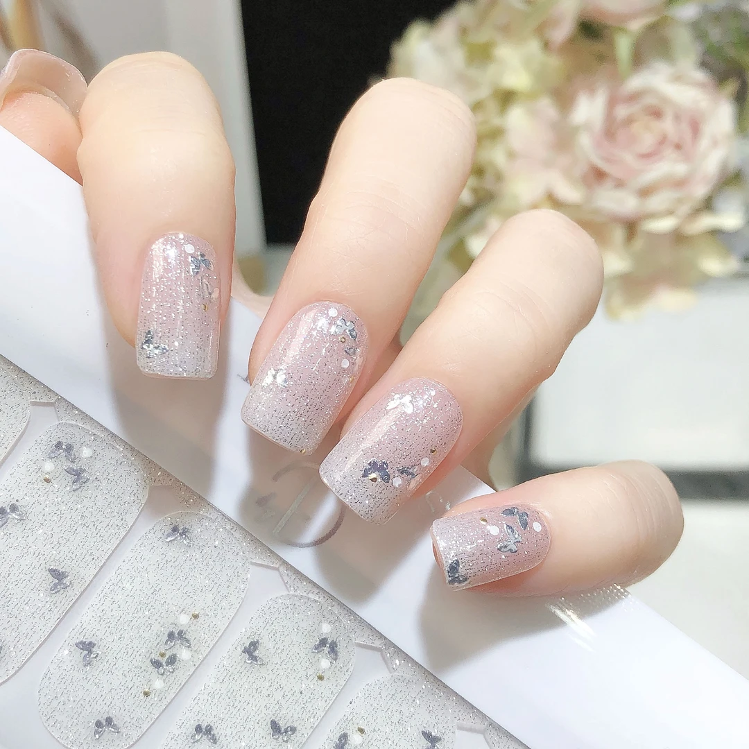 【极光蝴蝶】指甲贴纸显白持久防水极光粉渐变asap美甲贴纸镭射3d