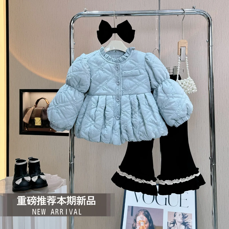 【现货】女童冬装棉服套装新款冬季加厚小女孩韩版洋气痛装秋冬外套