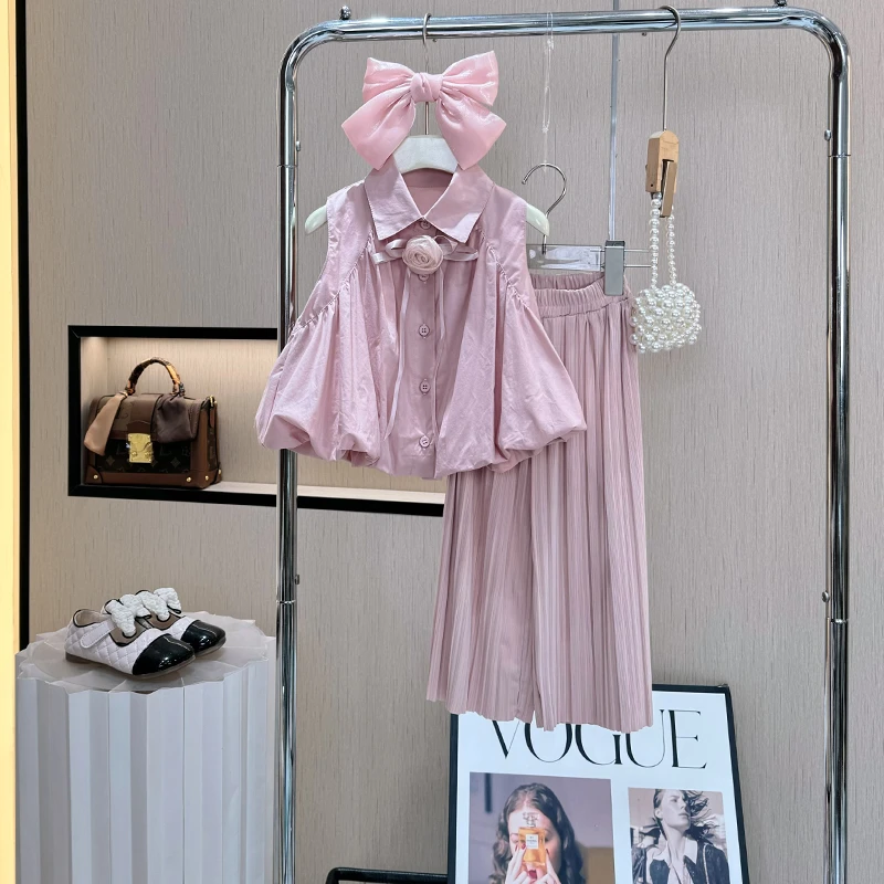 【现货】女童套装夏季2025新款女宝宝洋气夏款小女孩时髦儿童夏装