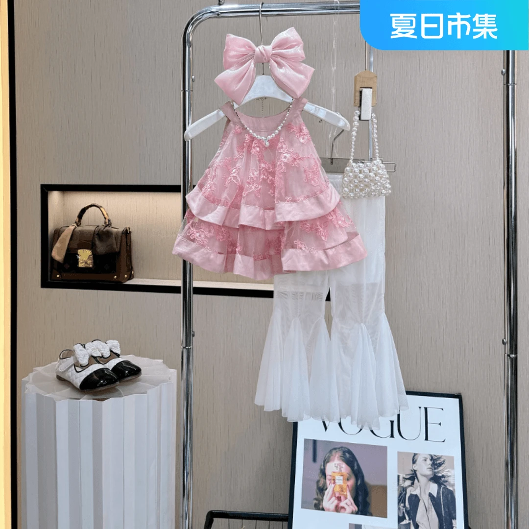 女童夏款套装洋气新款女宝儿童夏装时尚吊带小女孩夏季网红两件套