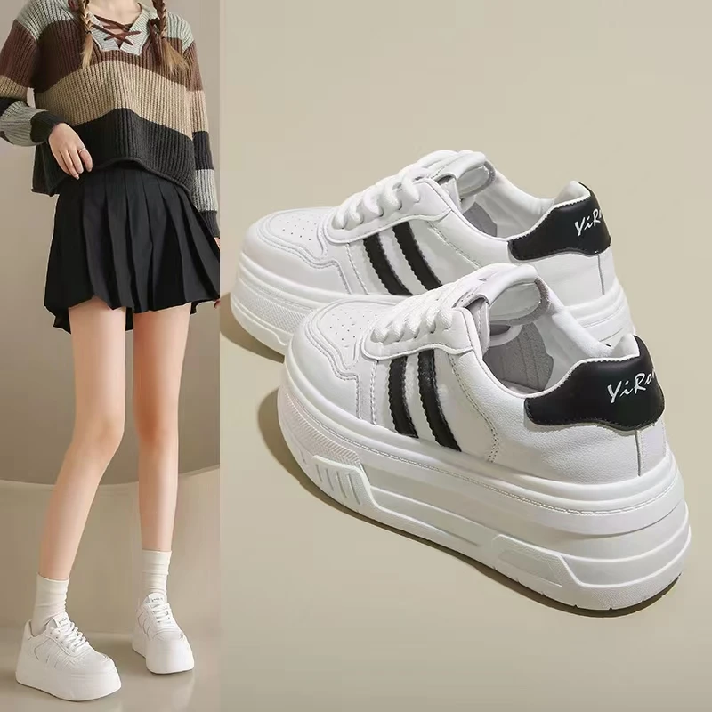 乖乖潮鞋 2024秋季新款厚底松糕百搭休闲板鞋M59