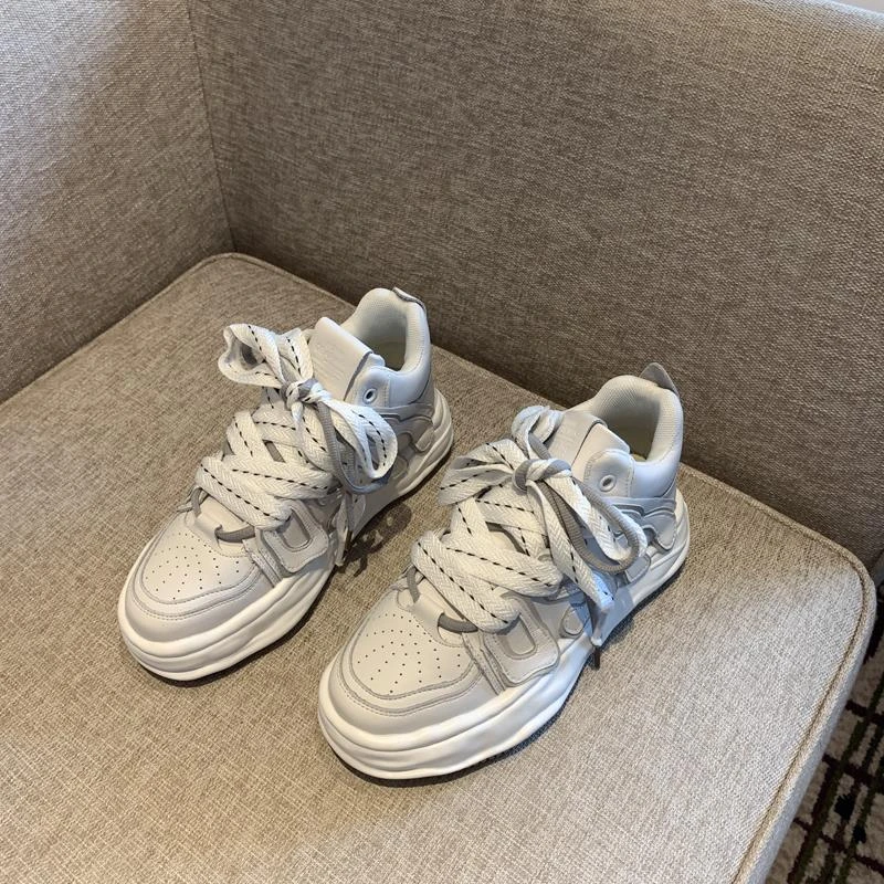 运动鞋秋款德训潮款秋季系带百搭真皮女运动鞋款网红款女款新款