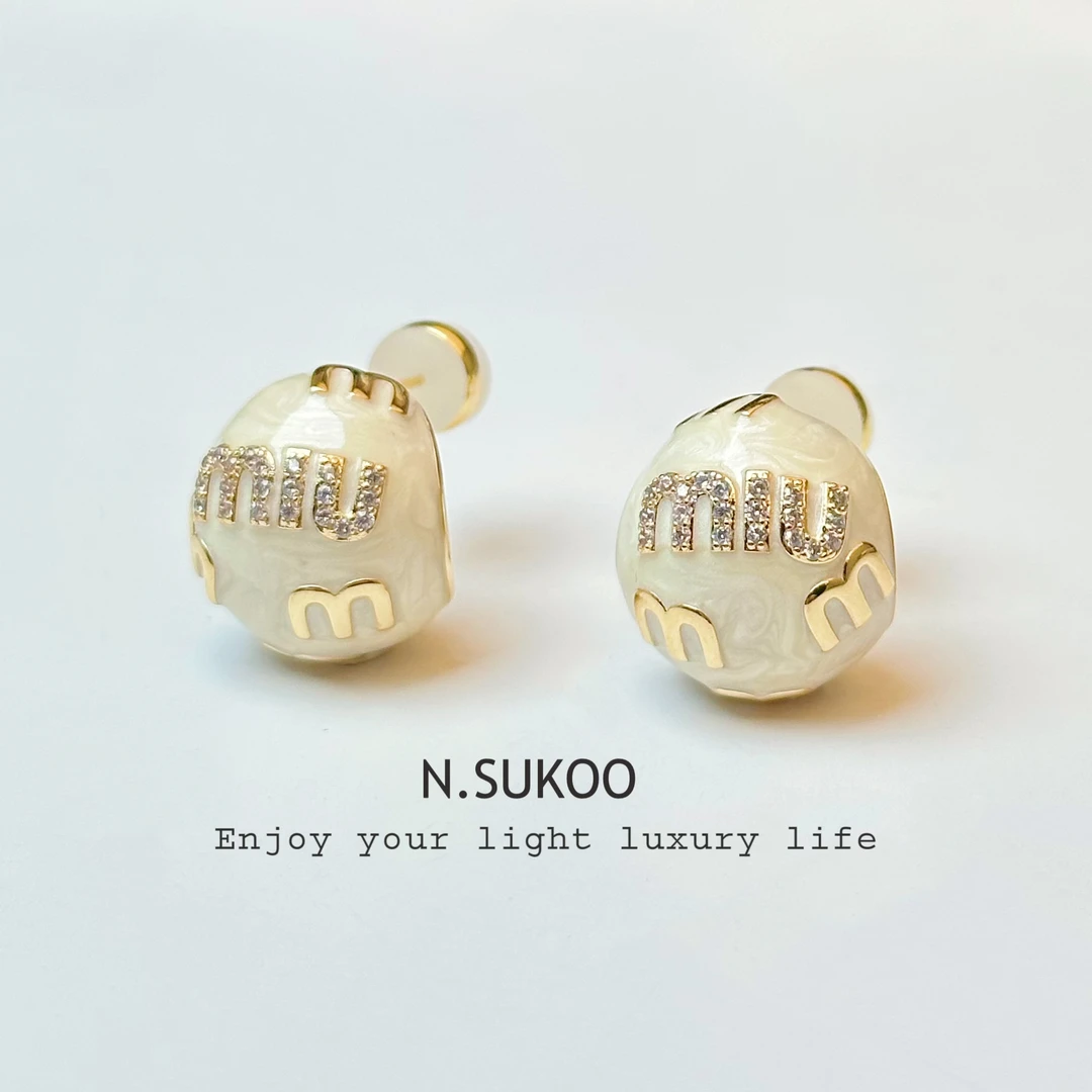 铜合金珐琅耳饰 E0385 时尚轻奢小众设计师高级优雅耳环