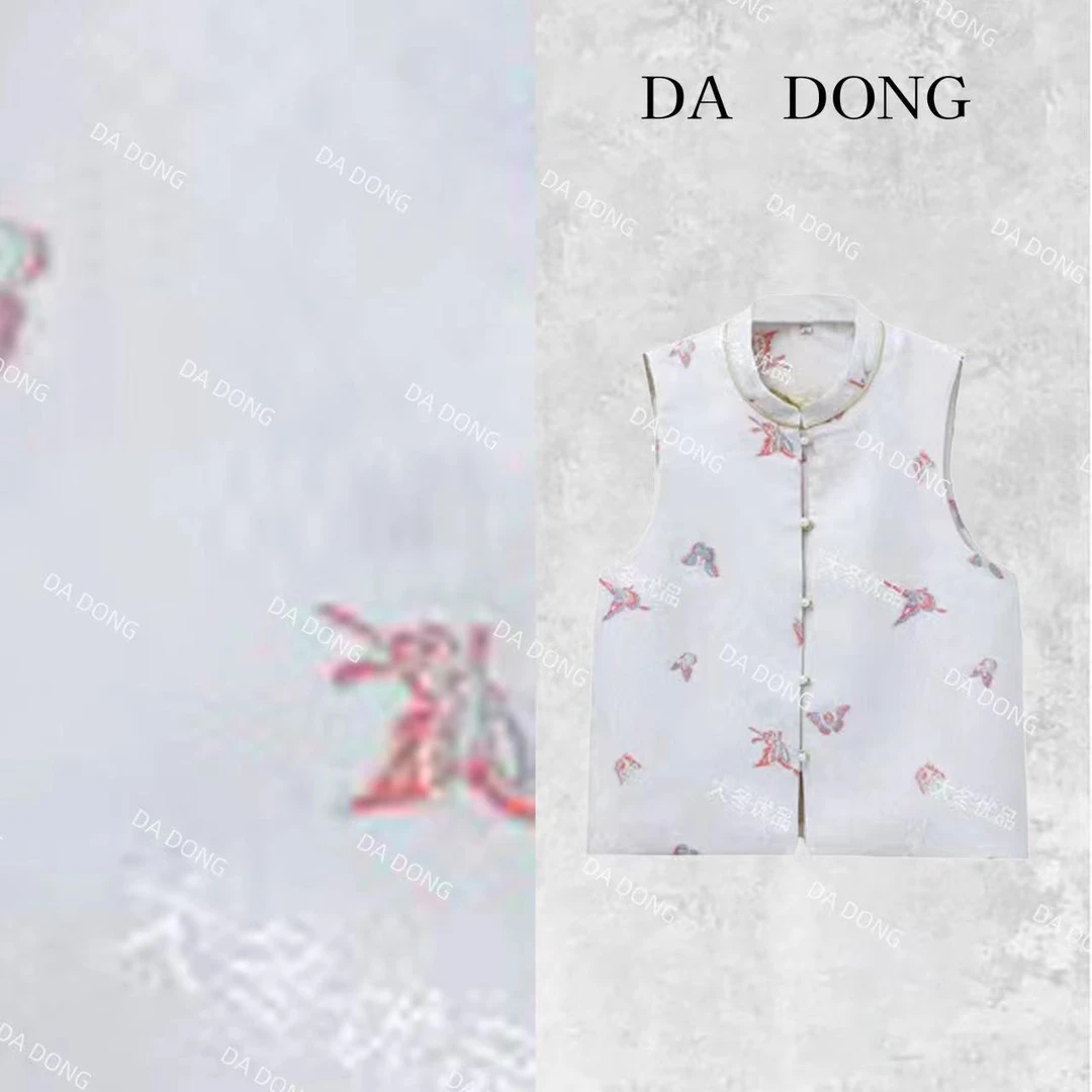 蝴蝶--2025设计师高定中式轻奢春秋时尚百搭减龄提花无袖立领马甲