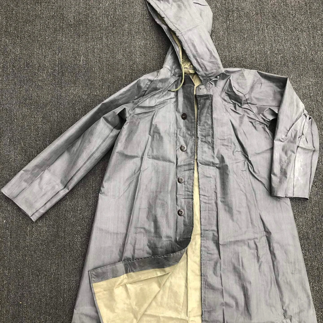 库存老款带袖雨衣带袖雨衣长款帆布抗洪雨衣