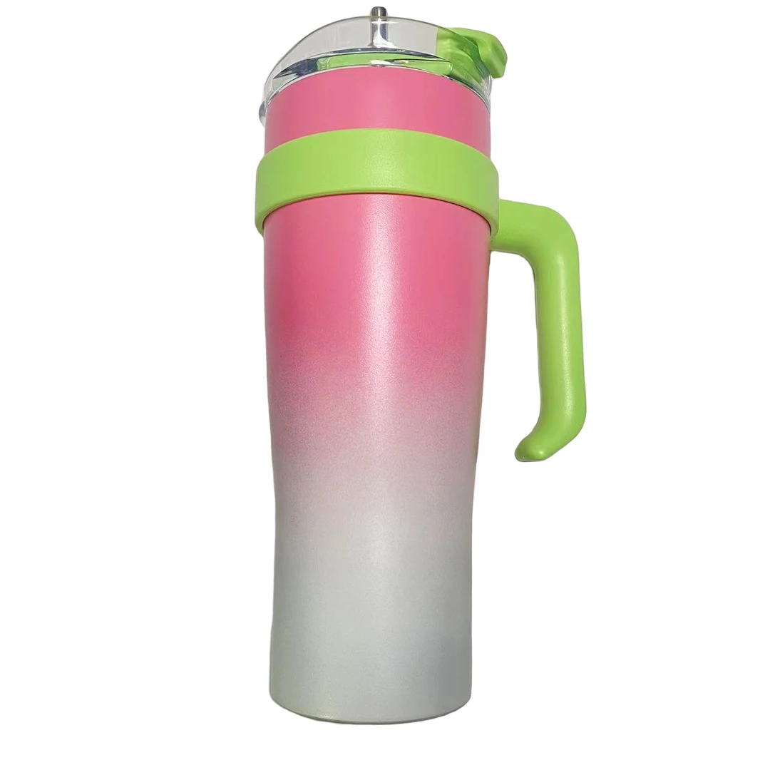 巨型桌面咖啡杯-966大容量1.25L家用保温杯吸管（颜色不选）