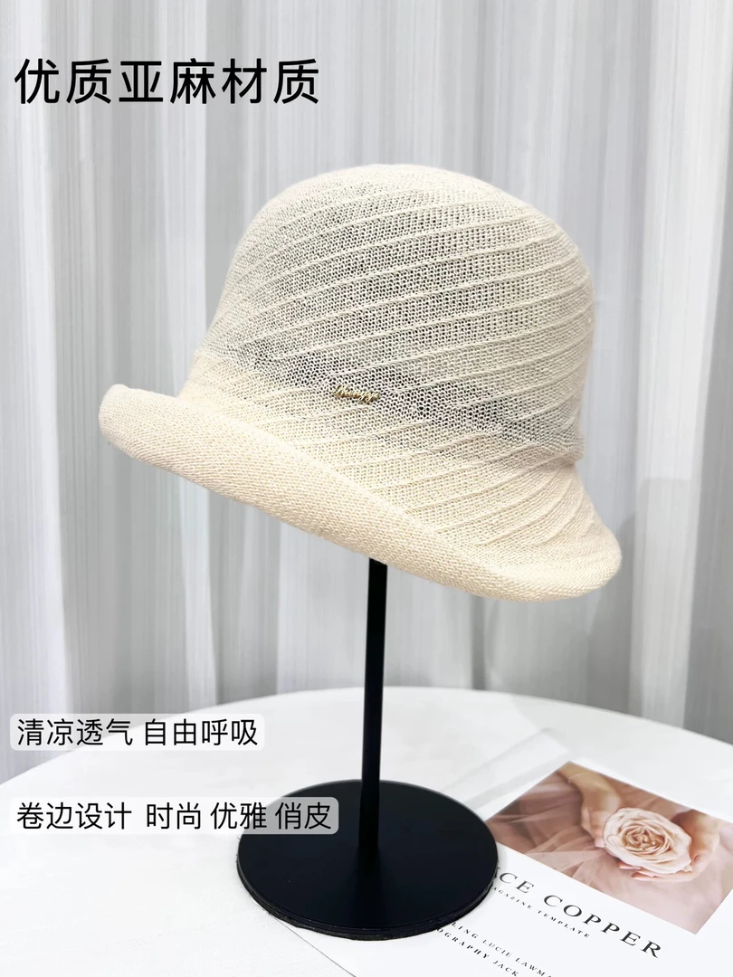 日系简约优雅遮阳帽女士春夏季新款轻薄透气温柔出街潮渔夫帽