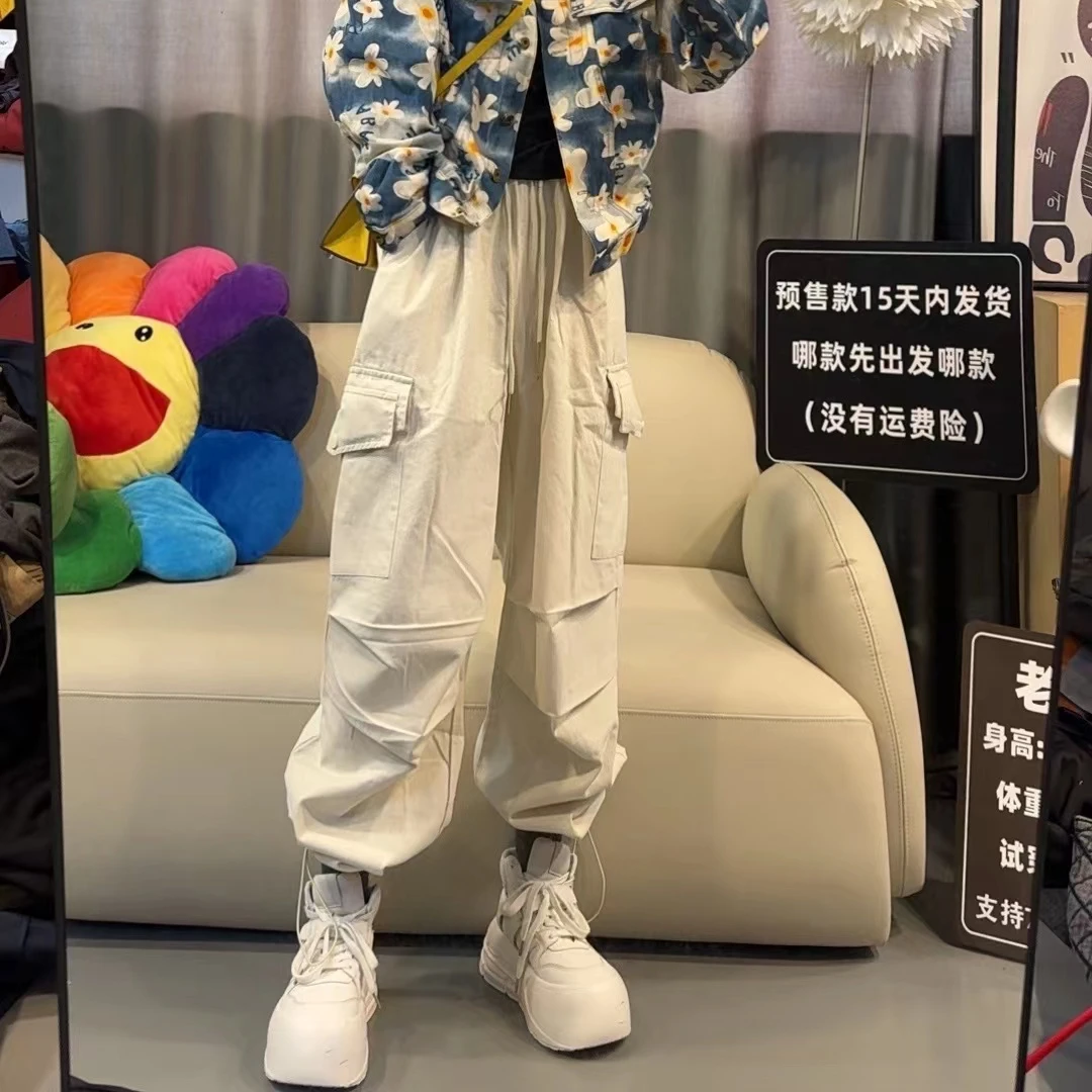 【文乐乐】秋季新款个性百搭时尚休闲潮流工装裤哈伦裤69019