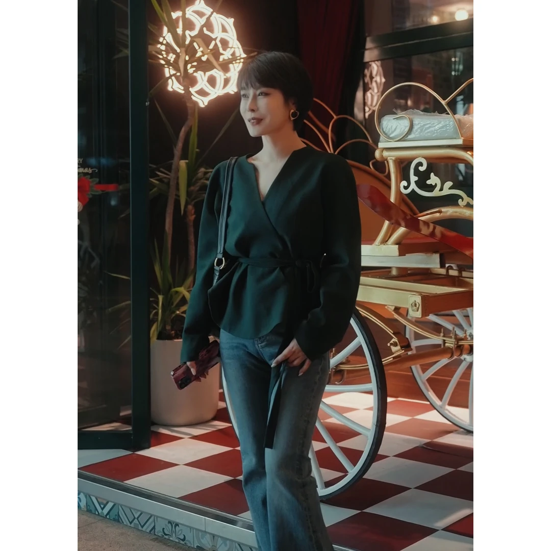 【午后伦敦】中古款小众复古V领收腰短款西装短外套