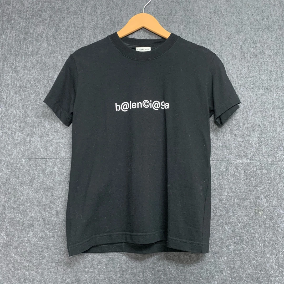 【98新】巴黎世家/Balenciaga 黑色印花短袖/ M码 /专柜价3500