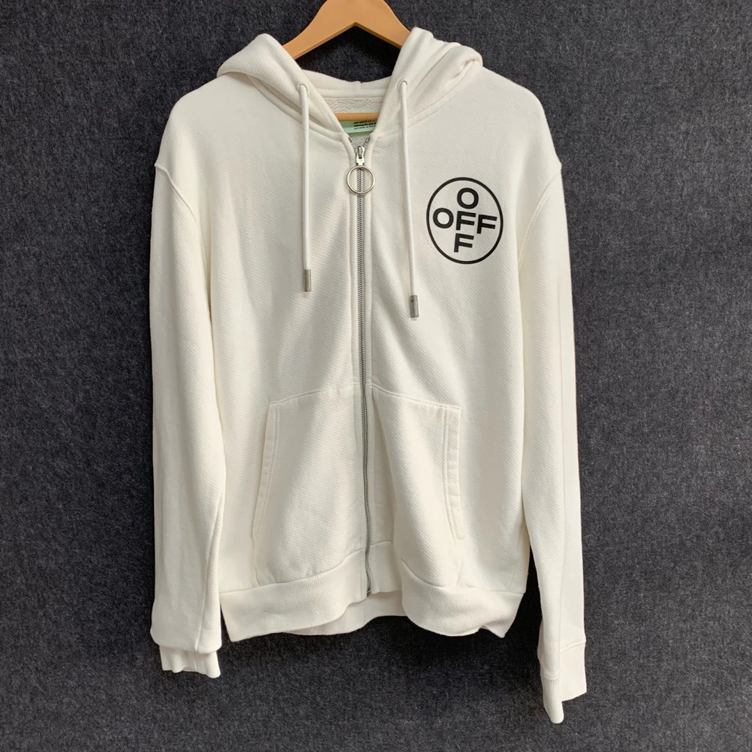 off-white 连帽涂鸦拉链针织外套 m码/95新/公价1999/无配件