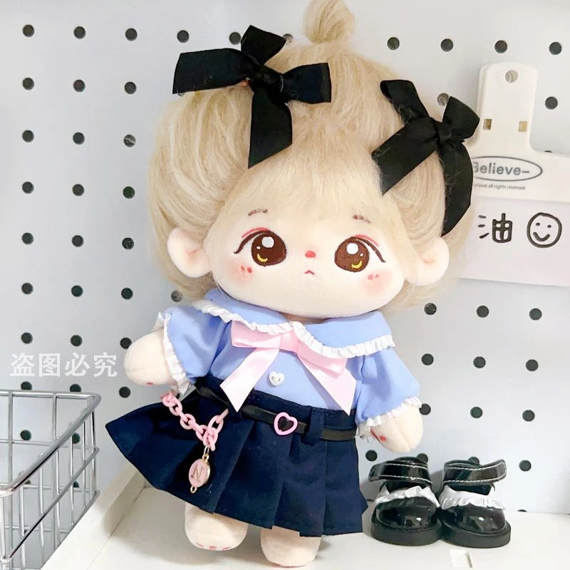 现货10cm20cm娃衣学院风校服裙jk制服裙子衬衫公仔替换装棉花娃娃