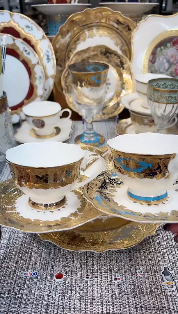 【闪购商品】瓷片200cc咖啡杯碟 各一套 正品