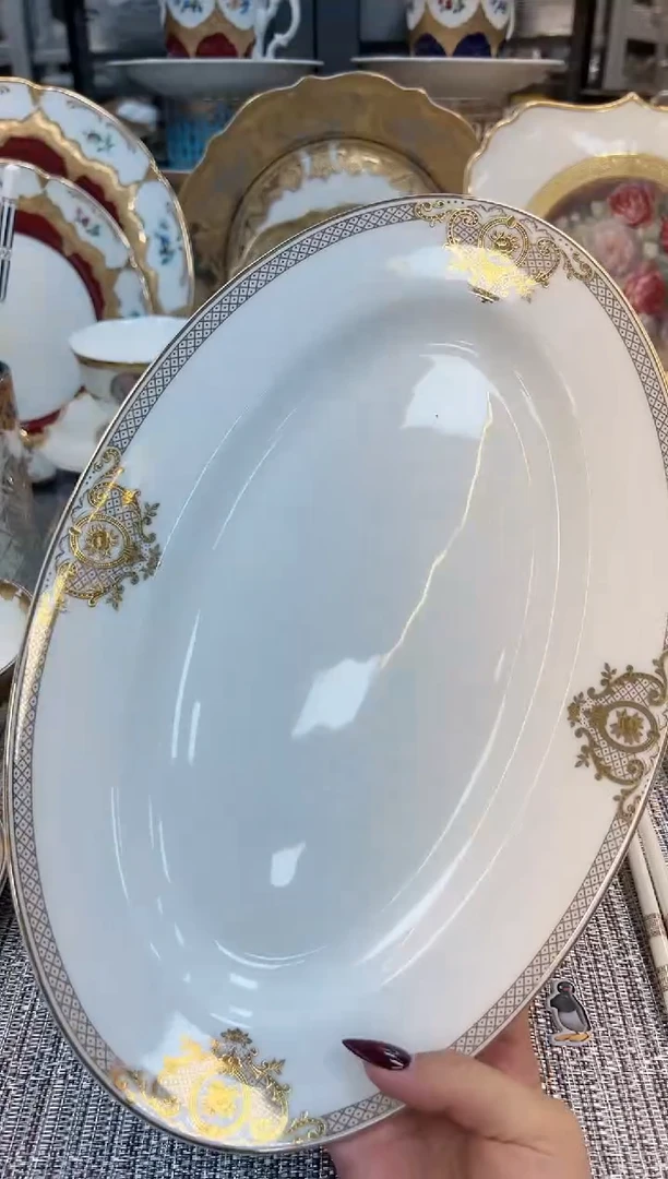 【闪购商品】瓷片12英寸鱼盘 微瑕尾单