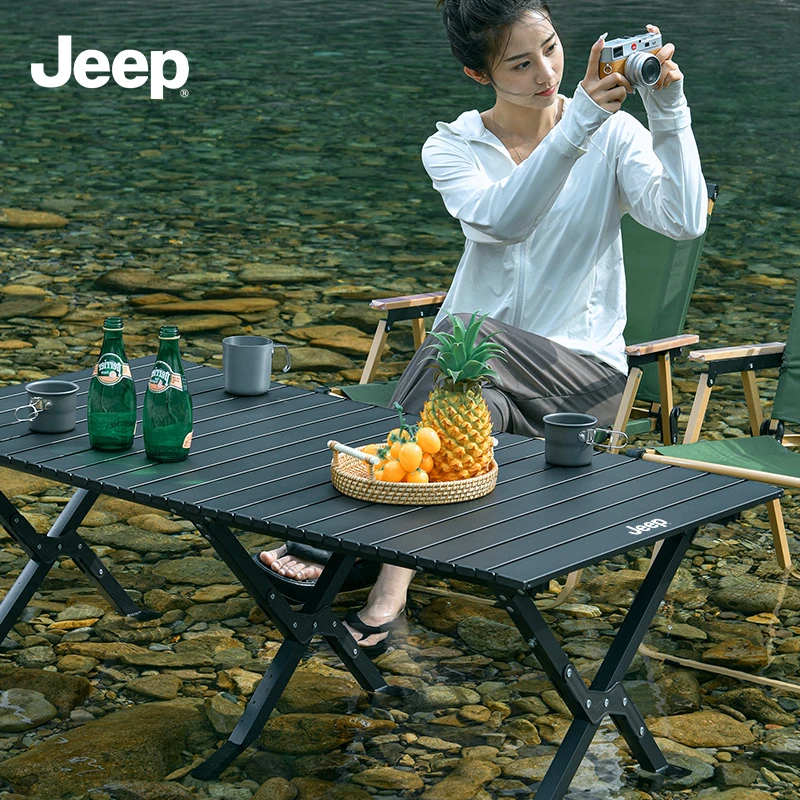 JEEP/吉普户外折叠桌子便携式超轻桌椅野营野餐桌子蛋卷桌露营装