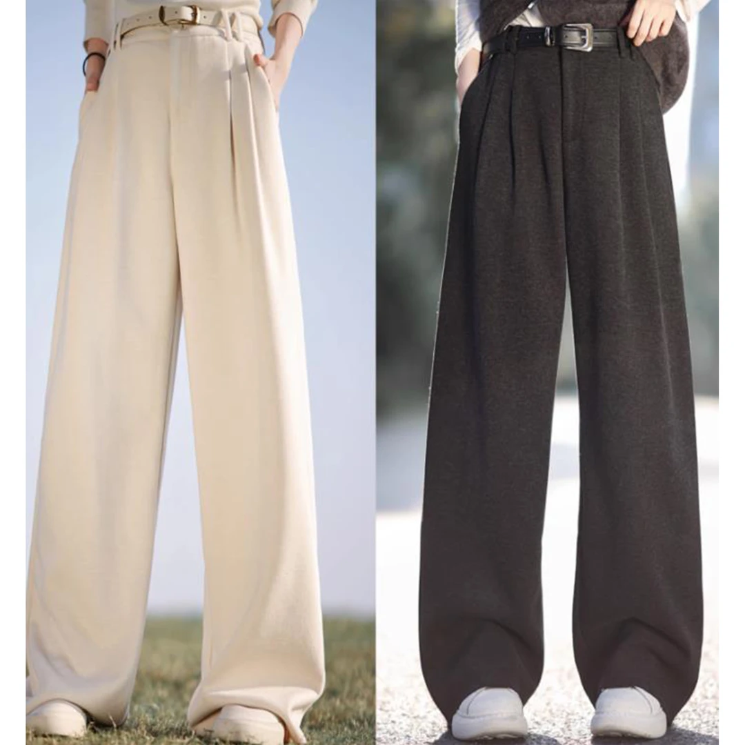 【赵大喜】丝羊毛糯米裤 | 高克重silk*wool直筒裤秋冬加厚配腰带