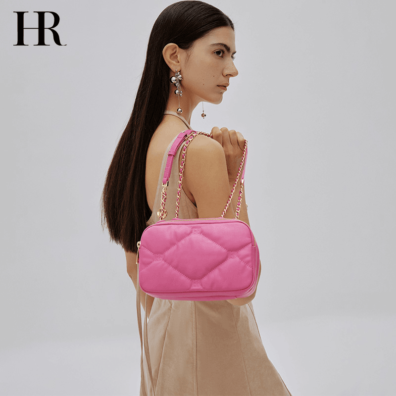 【告白系列】HR赫莲娜女包新款小香风菱格包通勤单肩斜挎包轻奢包包