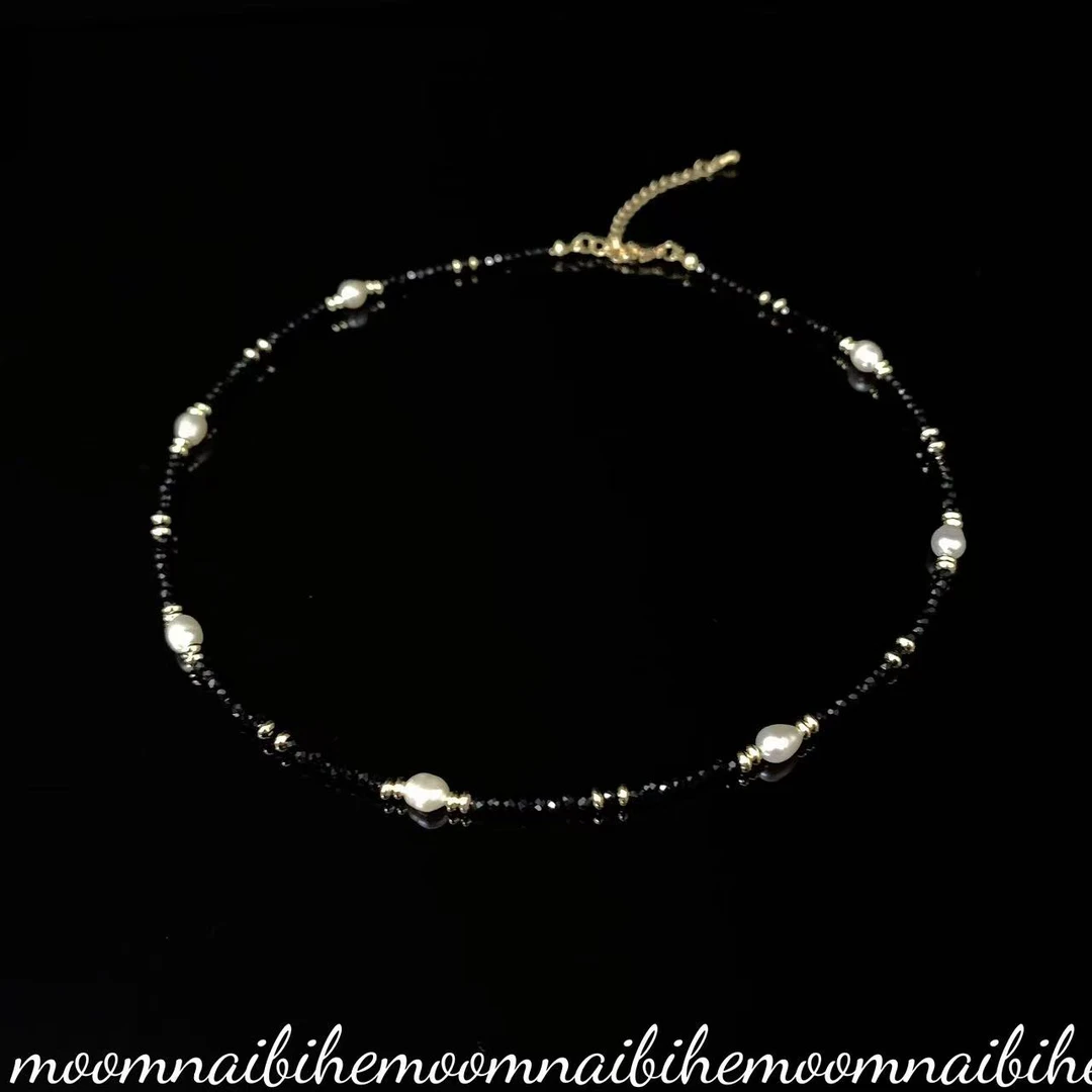 铜合金仿珍珠项链 气质轻奢 铜合金仿珍珠亚克力项链 X1556