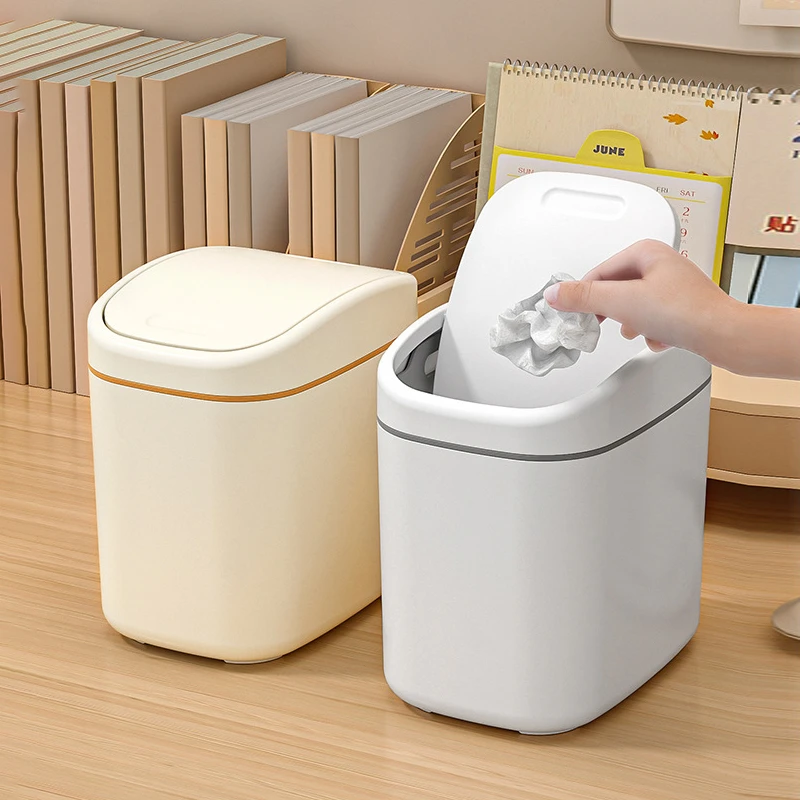 桌面垃圾桶可爱小号垃圾桶高颜值迷你宿舍桌上拉垃圾桶家用带
