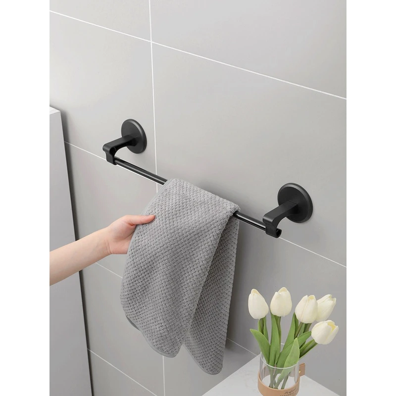 毛巾架卫生间免打孔挂杆浴室毛巾置物架挂毛巾的架子免打孔毛巾杆