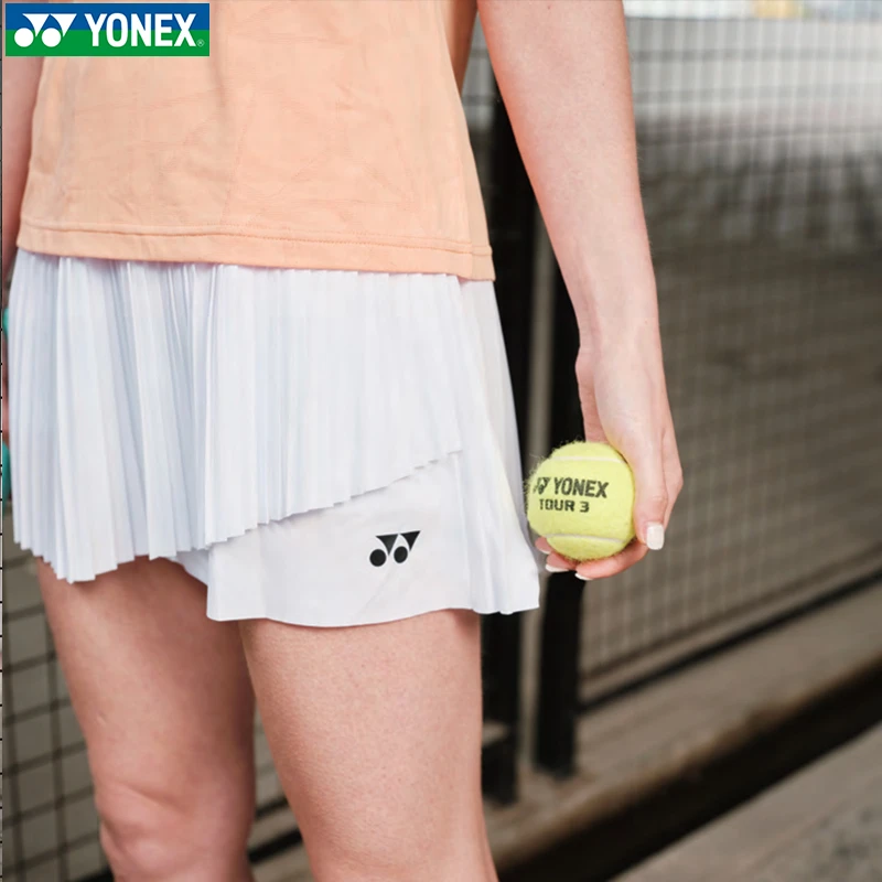 YONEX/尤尼克斯羽毛球服半身裙内置安全裤百搭百褶显瘦运动短裙