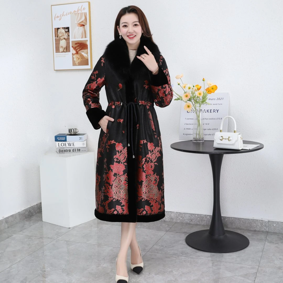 0372025海宁源头工厂两面穿北欧雪兰绒长款大衣时尚外套中长款