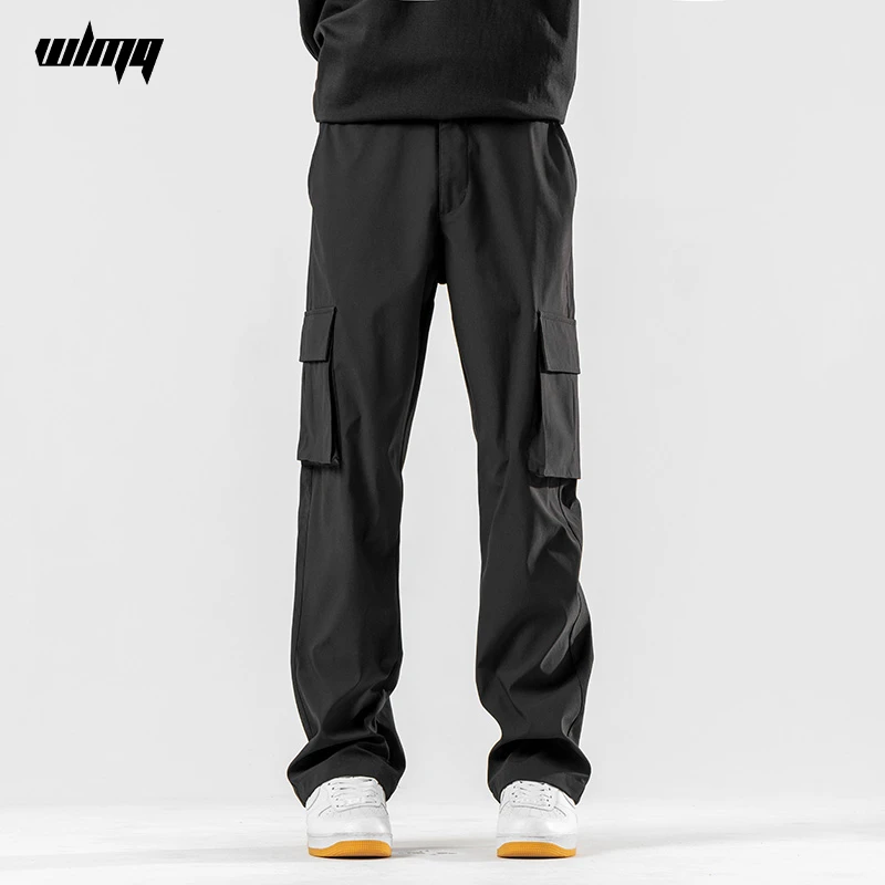 运动工装裤休闲男士黑色百搭春秋季2024新款宽松潮流防水冲锋裤子