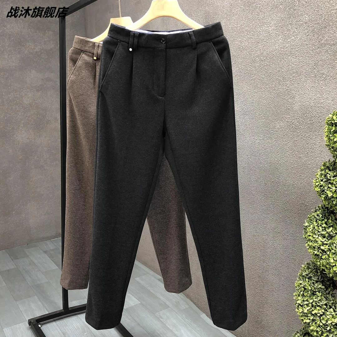 轻商务深咖色直筒西裤男潮牌百搭休闲裤2024秋冬季新款男士长裤子