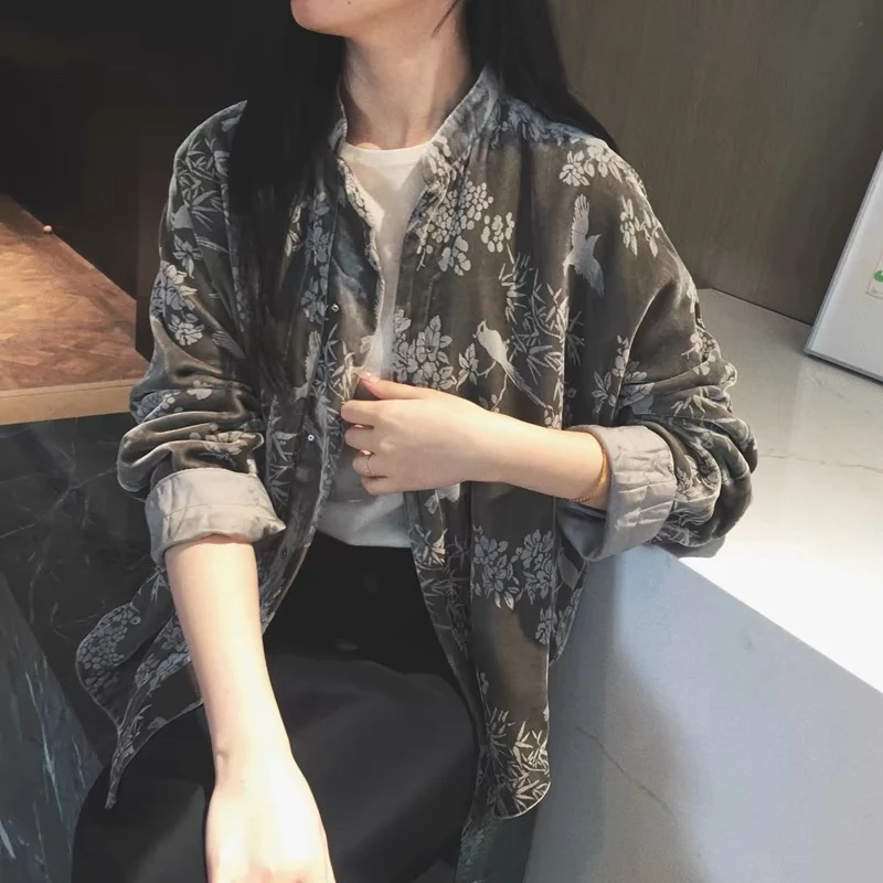 【喜上眉梢】新款复古国风真丝丝绒棉服连衣裙L20125