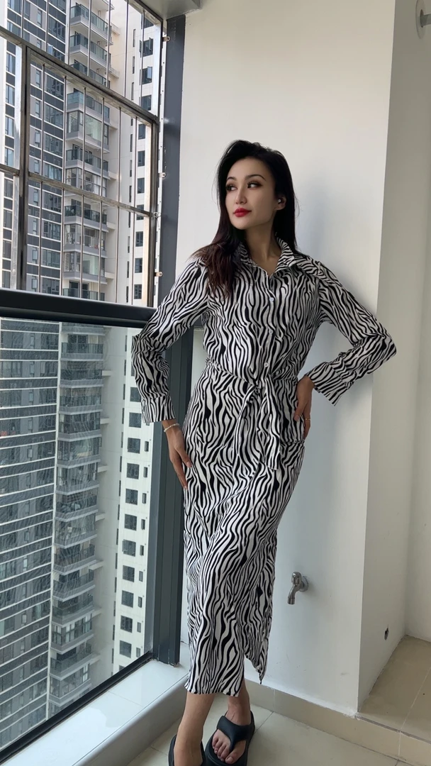 23226款水墨印花上衣半身裙两件套装女新中式国风高级感复古秋季
