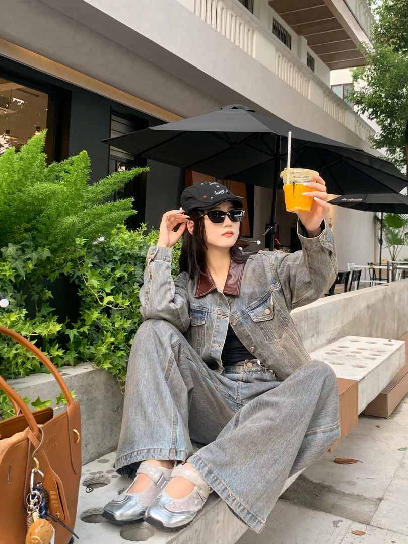 【邵邵专属】YANGHAIYANG 2024AW脏脏直筒牛仔裤