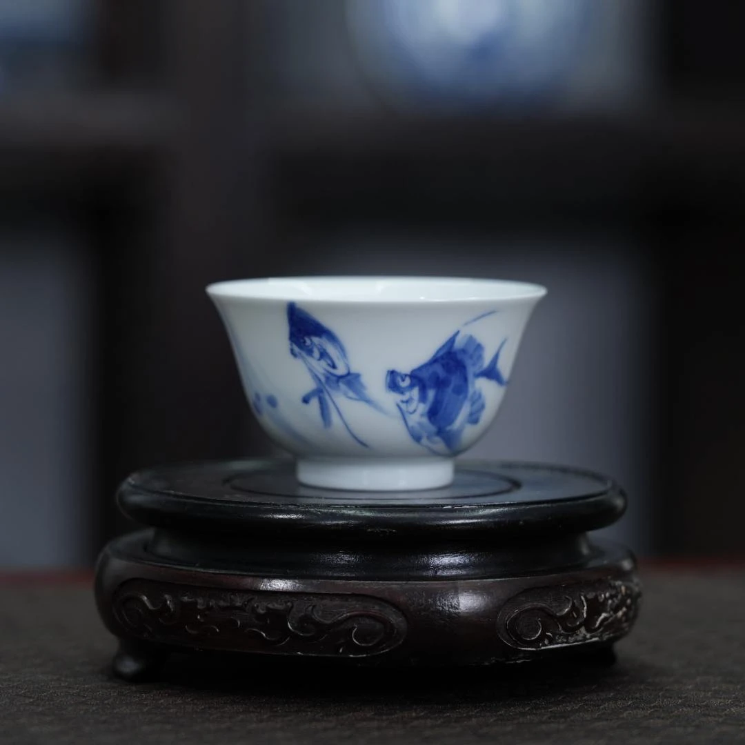 瑞和【会长专属】青花神仙鱼纹主人杯