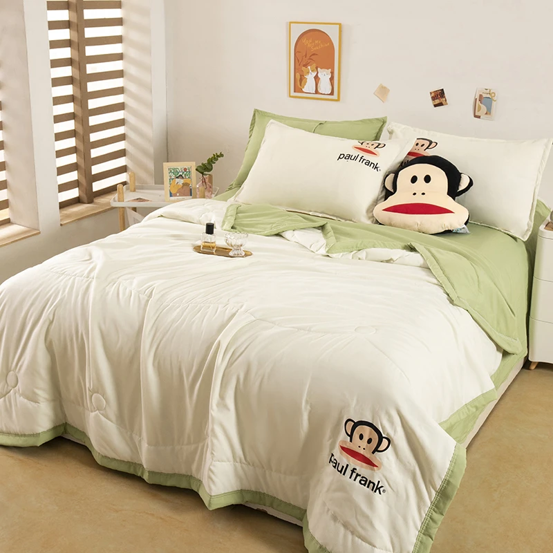 paul frank大嘴猴A类可机洗空调被夏凉被纯色单人双人家用夏被MM