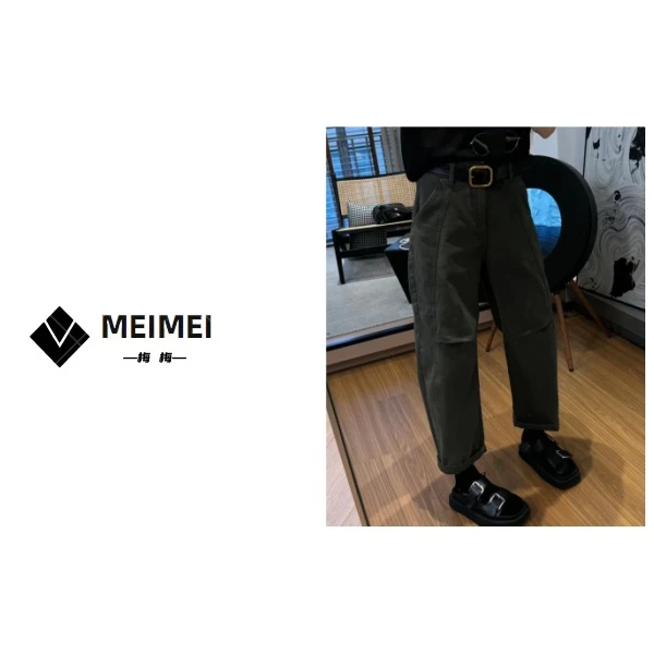 XMM.《水洗棉工装裤》秋季时尚百搭洋气休闲舒适显瘦工装裤.22038
