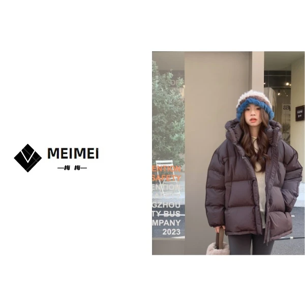 XMM.【字母大鹅羽绒服】短款时尚休闲百搭连帽宽松保暖冬季鹅绒-711