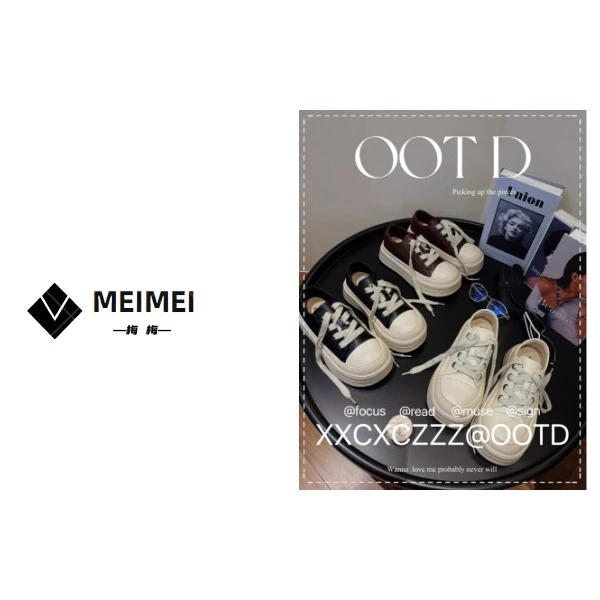 XMM.【啊哦板鞋】百搭夏季软底潮鞋厚底包头显瘦百搭低帮秋冬鞋6625