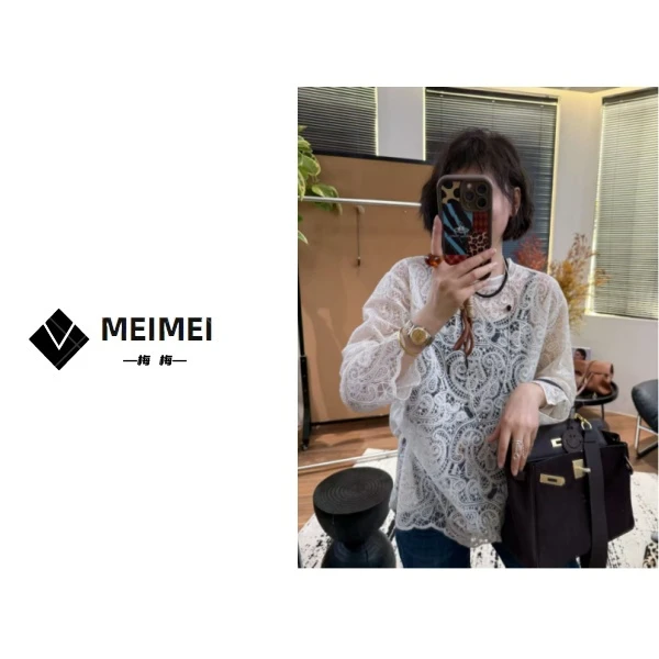 XMM.【镂空背心打底】蕾丝背心气质时尚百搭打底无袖小众绣花衣5722