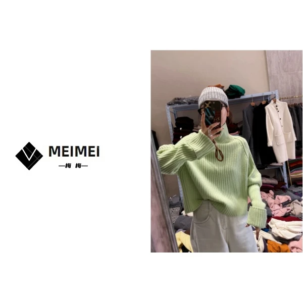 XMM.【鸡腿袖绵羊毛毛衣】不可机洗潮流显瘦百搭秋冬保暖高领休闲衣