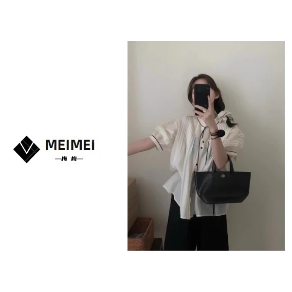 XMM.【韩系娃娃衬衣】夏季新款时尚百搭休闲宽松显瘦小众衬衫6099