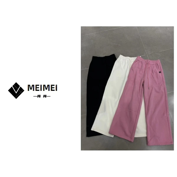 XMM.《笑脸抽绳直筒卫裤》冬季时尚百搭洋气宽松显瘦抽绳直筒卫裤