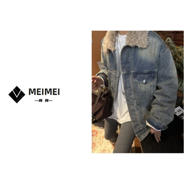 XMM.《擦色牛仔羽绒服》秋冬款时尚百搭洋气休闲小众牛仔羽绒服9097