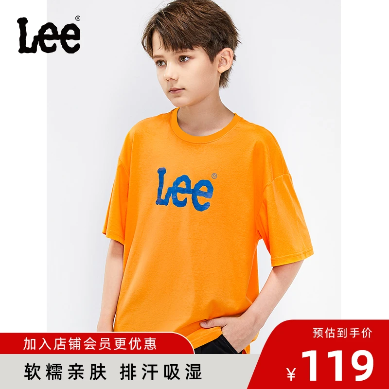 Leekids儿童夏季运动休闲宽松潮流短袖T恤LK22FWBT0040