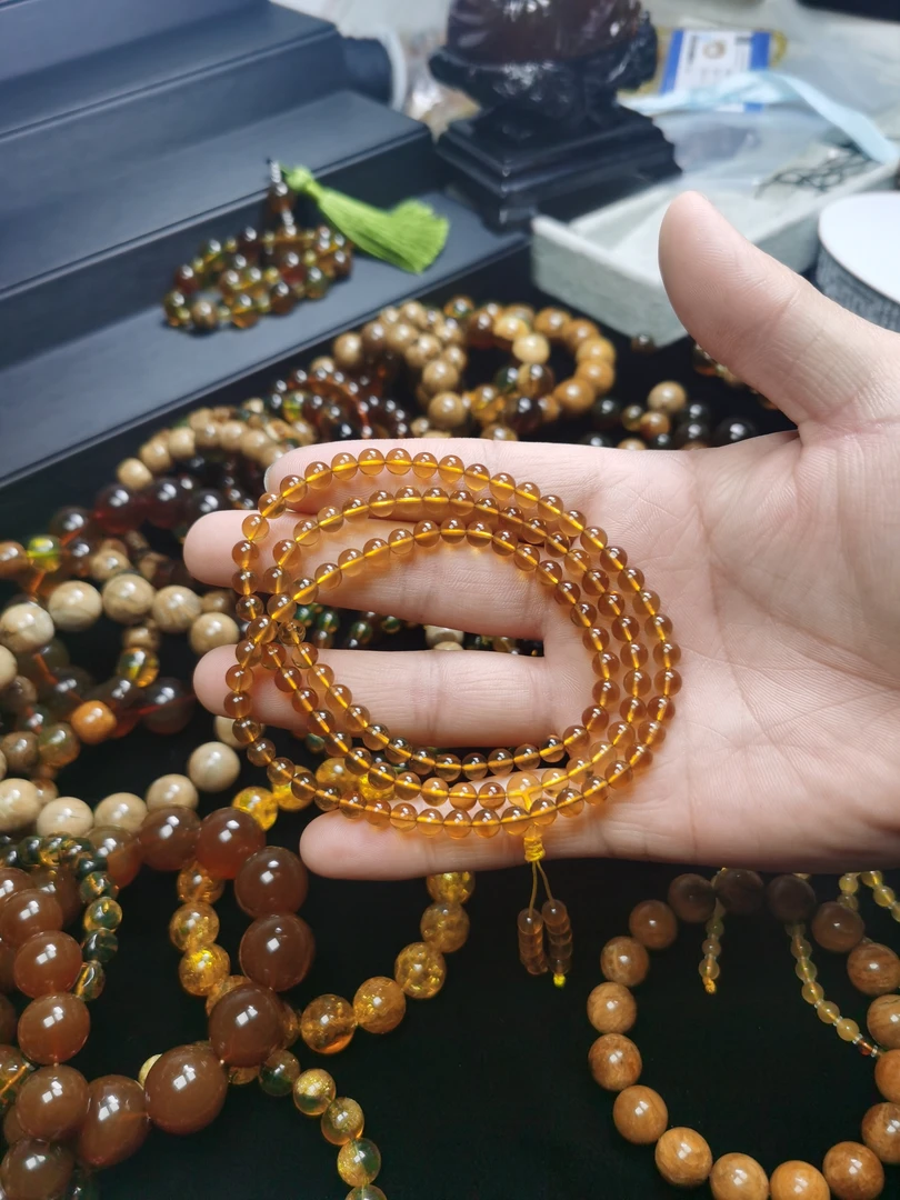 琥珀金棕链子5+mm