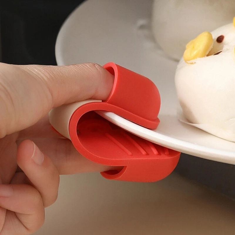 硅胶隔热手套耐高温微波炉烤箱防热防烫烘培手套隔热手指套取盘夹