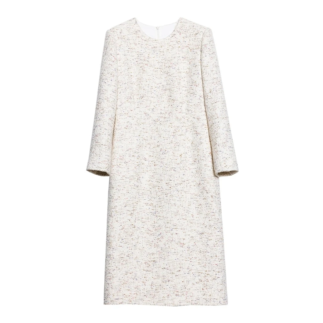 粗花呢收腰小香风连衣裙